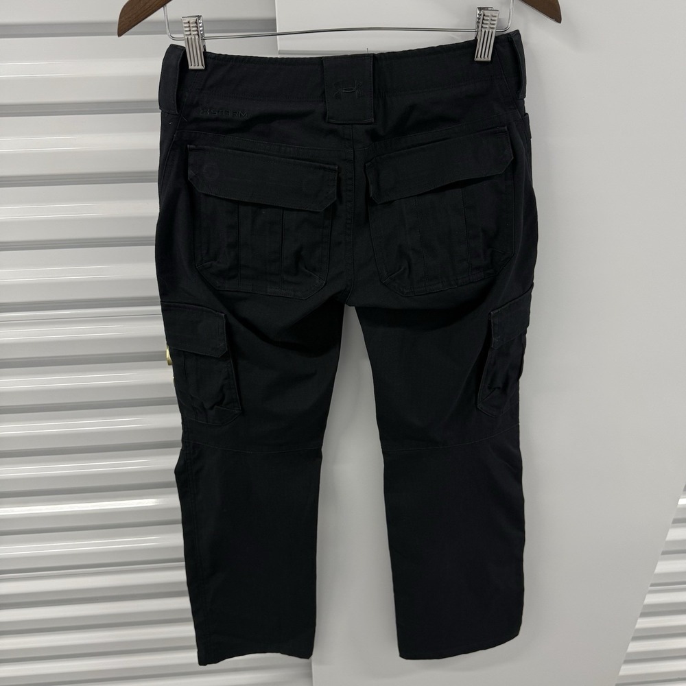 Under Armour Storm Womens Size 2 Black Tactical Cargo Pants Loose Ripstop - Picture 2 of 8